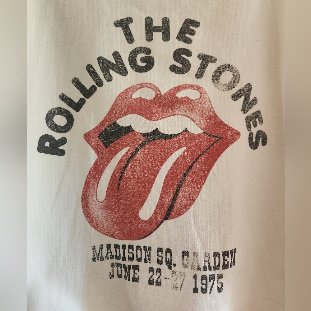 The Rolling Stones White Sweatshirt with Red Logo